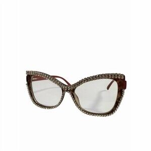 Fashion Glasses Cat Eye Tortoiseshell Rhinestone Red